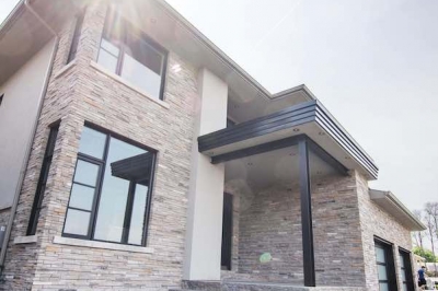 Designs by Santy :: Escarpment Modern Front elevation with covered porch 