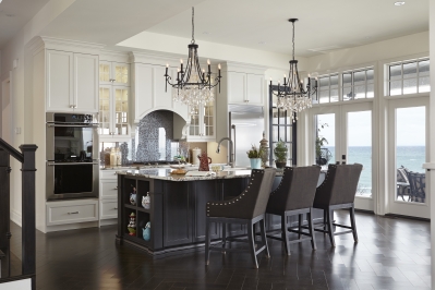 Designs by Santy :: Lakeside Retreat Kitchen with view to patio