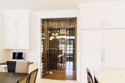 Designs by Santy :: Hillside Estate Wine room with glass entrance