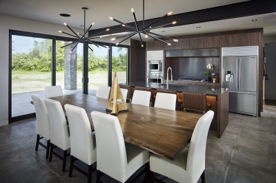 Designs by Santy :: Modern Prairie dining room with view to kitchen