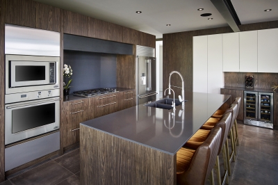 Designs by Santy :: Modern Prairie kitchen with island and exposed beam