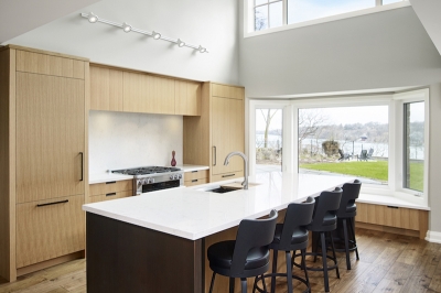 Designs by Santy :: French Country Revival Kitchen with vaulted ceiling and high dormer