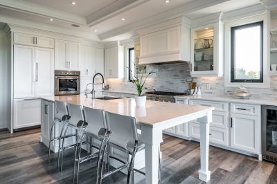 Designs by Santy :: Craftsman Bungalow Kitchen with island and tray ceiling 